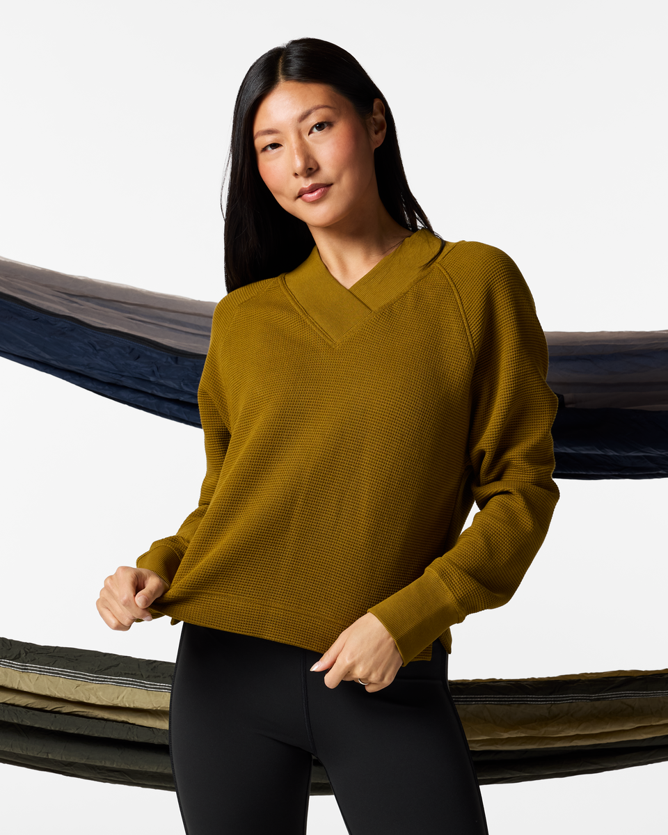 Atajo Long-Sleeve Waffle V-Neck - Women's - Image 8