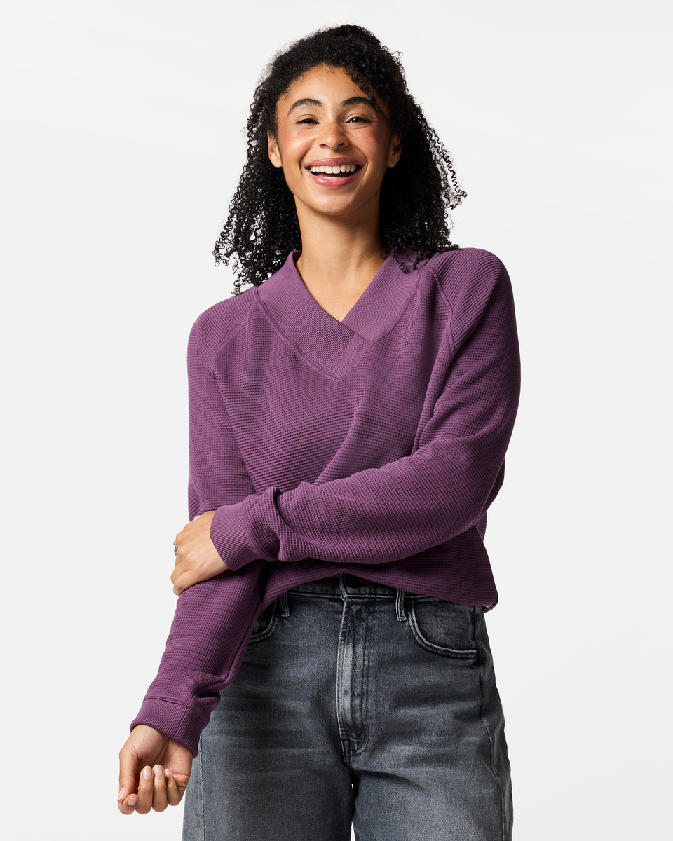Atajo Long-Sleeve Waffle V-Neck - Women's - Image 13